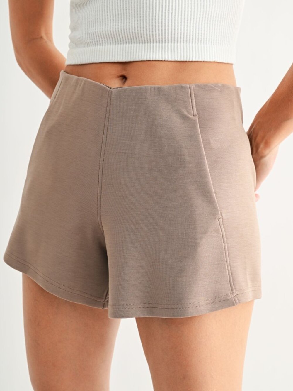 Mono B Soft Modal Active Shorts - Taupe